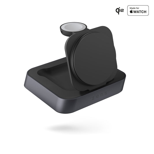 ZENS Nightstand Charger Pro 2 - ładowarka bezprzewodowa Qi2 15W do dwóch urządzeń kompatybilna z MagSafe czarna