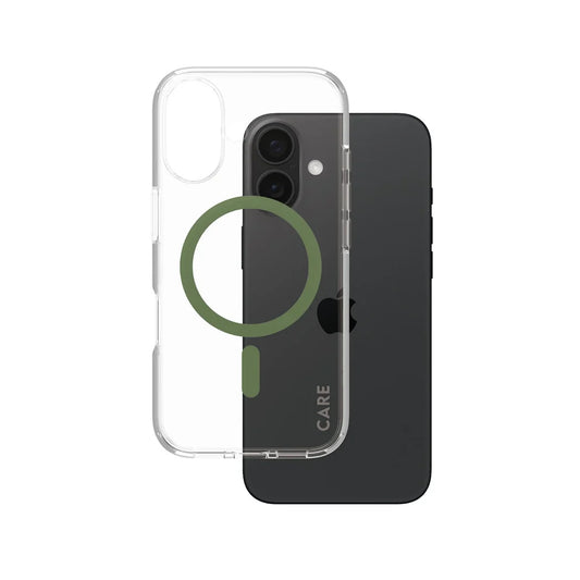 Care by PanzerGlass Flagship Urban Combat Case - etui kompatybilne z MagSafe do iPhone 16 transparentne zielone