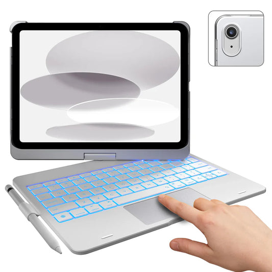Typecase Flexbook Touch - etui z klawiaturą do iPad 10,9" 10 gen. (2022) 11" 11 gen. (2025) srebrne