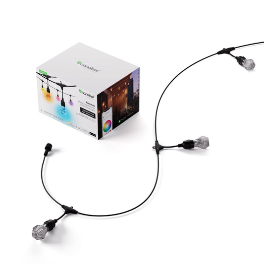 Wielokolorowe lampki zewnętrzne Nanoleaf Essentials Smart Multicolour Outdoor String Light Expansion Pack 15 m, 55 Lm żarówka, 27 W 2700 K-6500 K