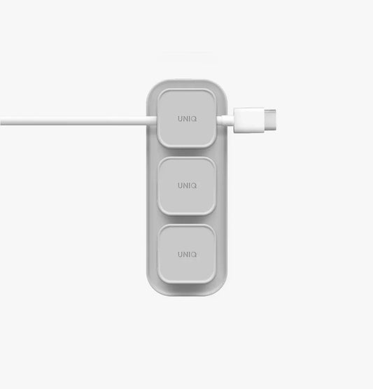 UNIQ Pod Mag - magnetyczny organizer do kabli + baza szary