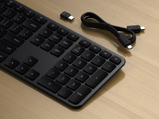 Satechi Slim EX3 - klawiatura BT do trzech urządzeń z przełącznikiem trybu Mac/Windows space black