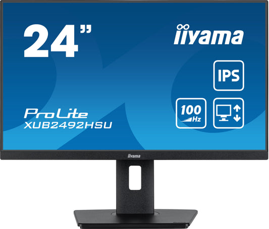 IIYAMA Monitor 23,8" IPS HDMI DP 100Hz SLIM,HAS (150mm) 4xUSB - czarny