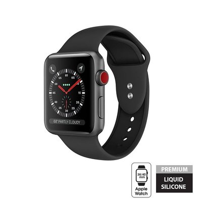 Crong Liquid Band - Pasek Apple Watch 38 40 41 42 mm czarny