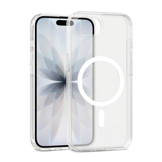 Crong Hybrid Matte Magnetic - Etui MagSafe iPhone 16e/17e przezroczyste matowe