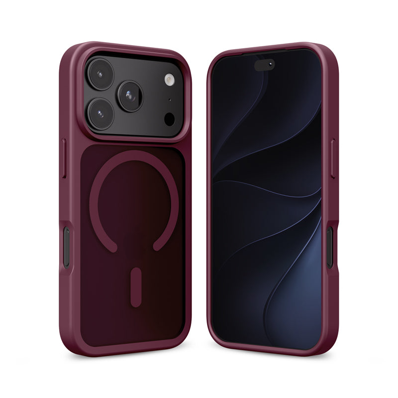 Etui Crong Hybrid Matte Magnetic MagSafe iPhone 18 Pro / 17 Pro burgundowe