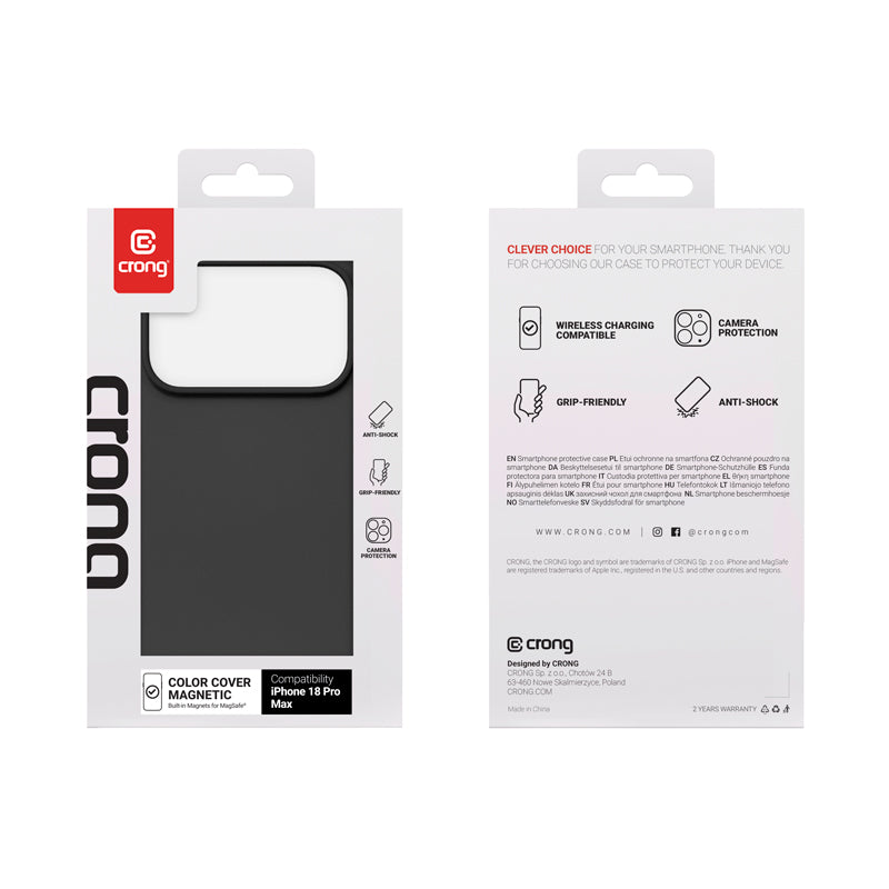 Etui Crong Color Cover Magnetic - iPhone 18 Pro Max / 17 Pro Max MagSafe czarne