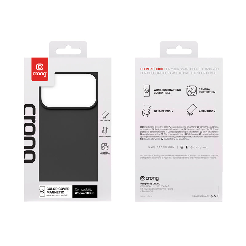 Etui Crong Color Cover Magnetic - iPhone 18 Pro / 17 Pro MagSafe czarne
