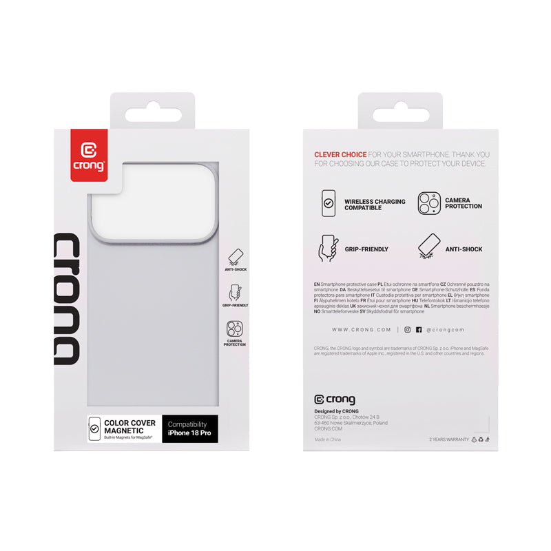 Etui Crong Color Cover Magnetic - iPhone 18 Pro / 17 Pro MagSafe szare