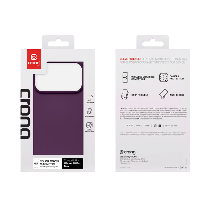 Etui Crong Color Cover Magnetic - iPhone 18 Pro Max / 17 Pro Max MagSafe śliwkowe