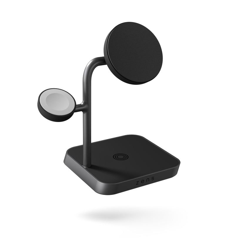 ZENS Office Charger Pro 3 - ładowarka bezprzewodowa Qi2 25W do trzech urządzeń kompatybilna z MagSafe czarna