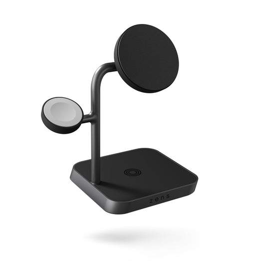 ZENS Office Charger Pro 3 - ładowarka bezprzewodowa Qi2 25W do trzech urządzeń kompatybilna z MagSafe czarna