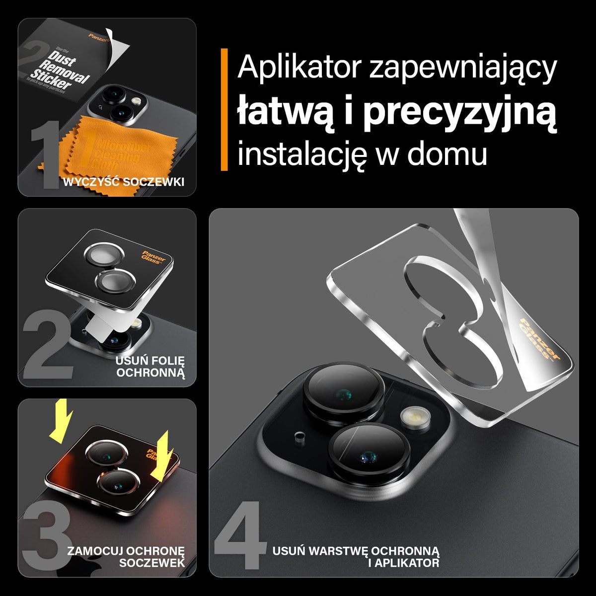 PanzerGlass Picture Perfect - osłonki na obiektywy do iPhone 15 15 Plus