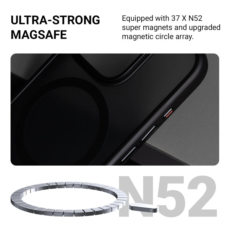 Etui Crong Hybrid Frost MAG Cover MagSafe - iPhone 16e czarne
