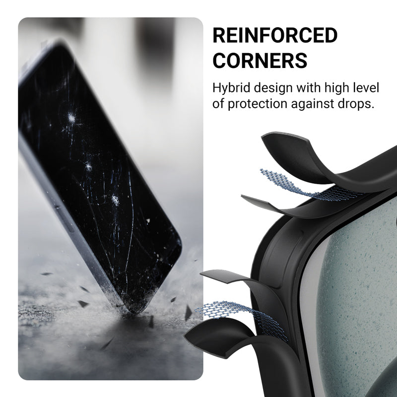 Etui Crong Hybrid Frost MAG Cover MagSafe - iPhone 16e czarne
