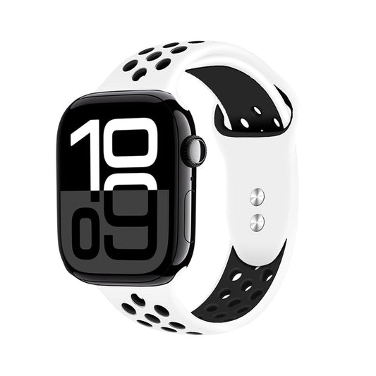 Crong Duo Sport - Pasek do Apple Watch 38 40 41 42 mm biały czarny