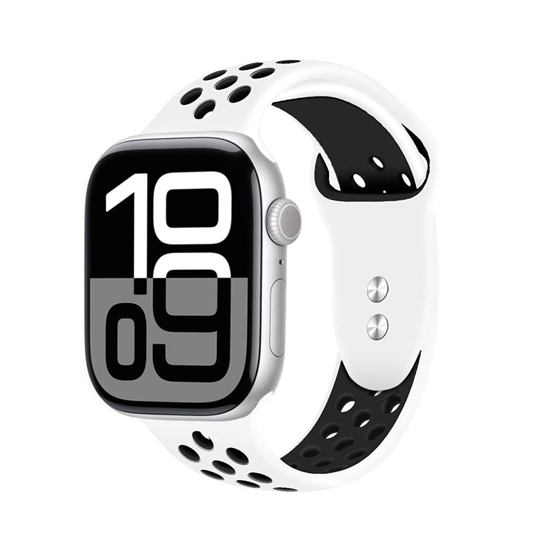 Crong Duo Sport - Pasek do Apple Watch 38 40 41 42 mm biały czarny