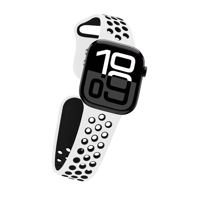 Crong Duo Sport - Pasek do Apple Watch 38 40 41 42 mm biały czarny
