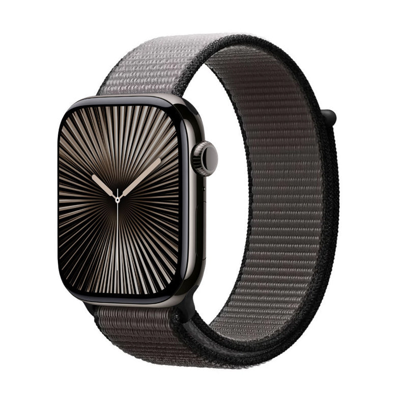 Crong Nylon - Pasek sportowy do Apple Watch 44 45 46 49 mm Night Grey