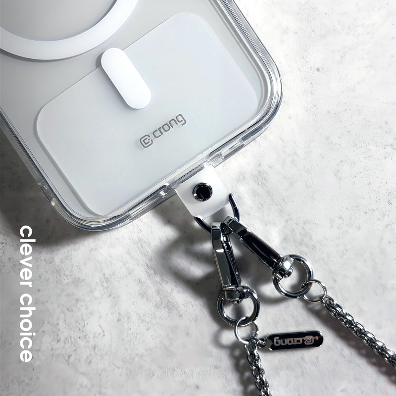Crong Phone Crossbody - smycz zawieszka do telefonu srebrna