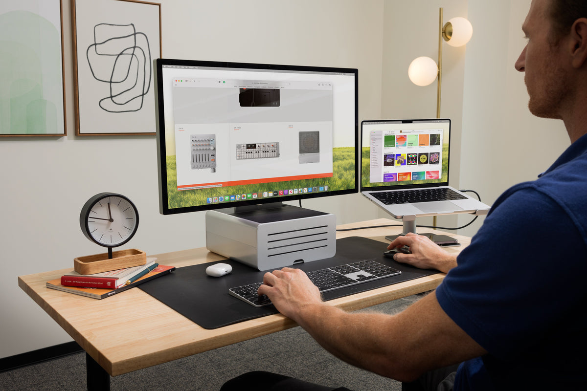 Twelve South HiRise Pro - aluminiowa podstawka do iMac i Apple Studio Display ze schowkiem srebrna