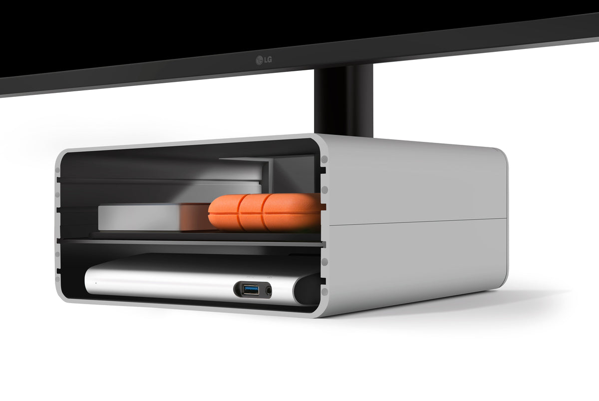 Twelve South HiRise Pro - aluminiowa podstawka do iMac i Apple Studio Display ze schowkiem srebrna