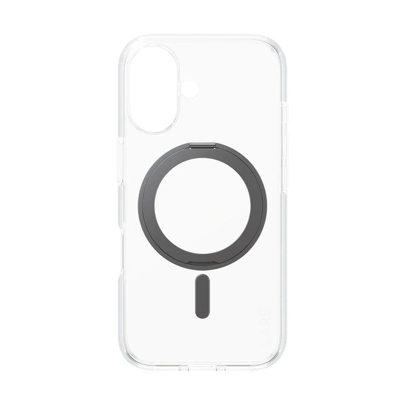 Care by PanzerGlass Feature Kickstand Case - etui ze stojakiem kompatybilne z MagSafe do iPhone 16 transparentne czarne