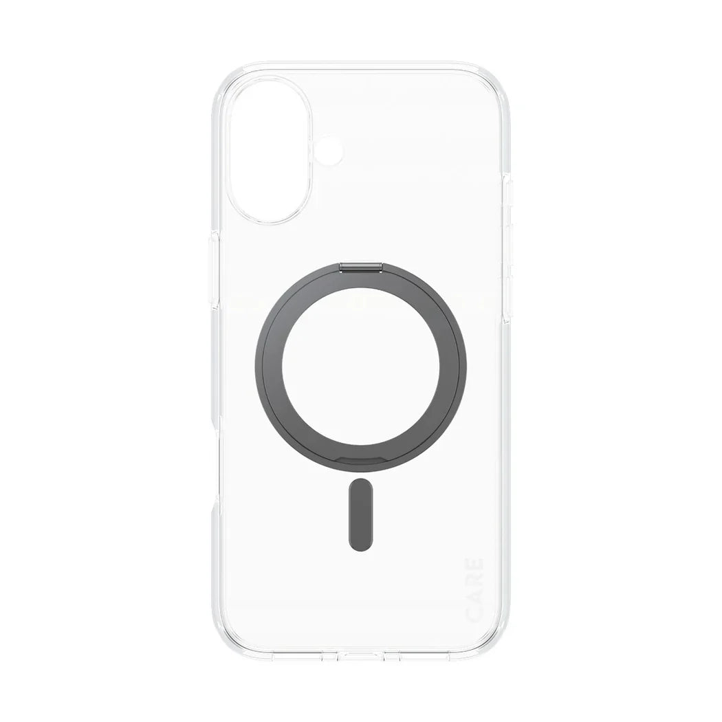 Care by PanzerGlass Feature Kickstand Case - etui ze stojakiem kompatybilne z MagSafe do iPhone 16 Plus transparentne czarne