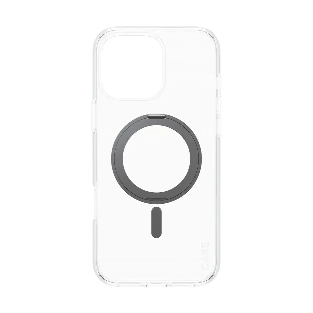 Care by PanzerGlass Feature Kickstand Case - etui ze stojakiem kompatybilne z MagSafe do iPhone 16 Pro Max transparentne czarne