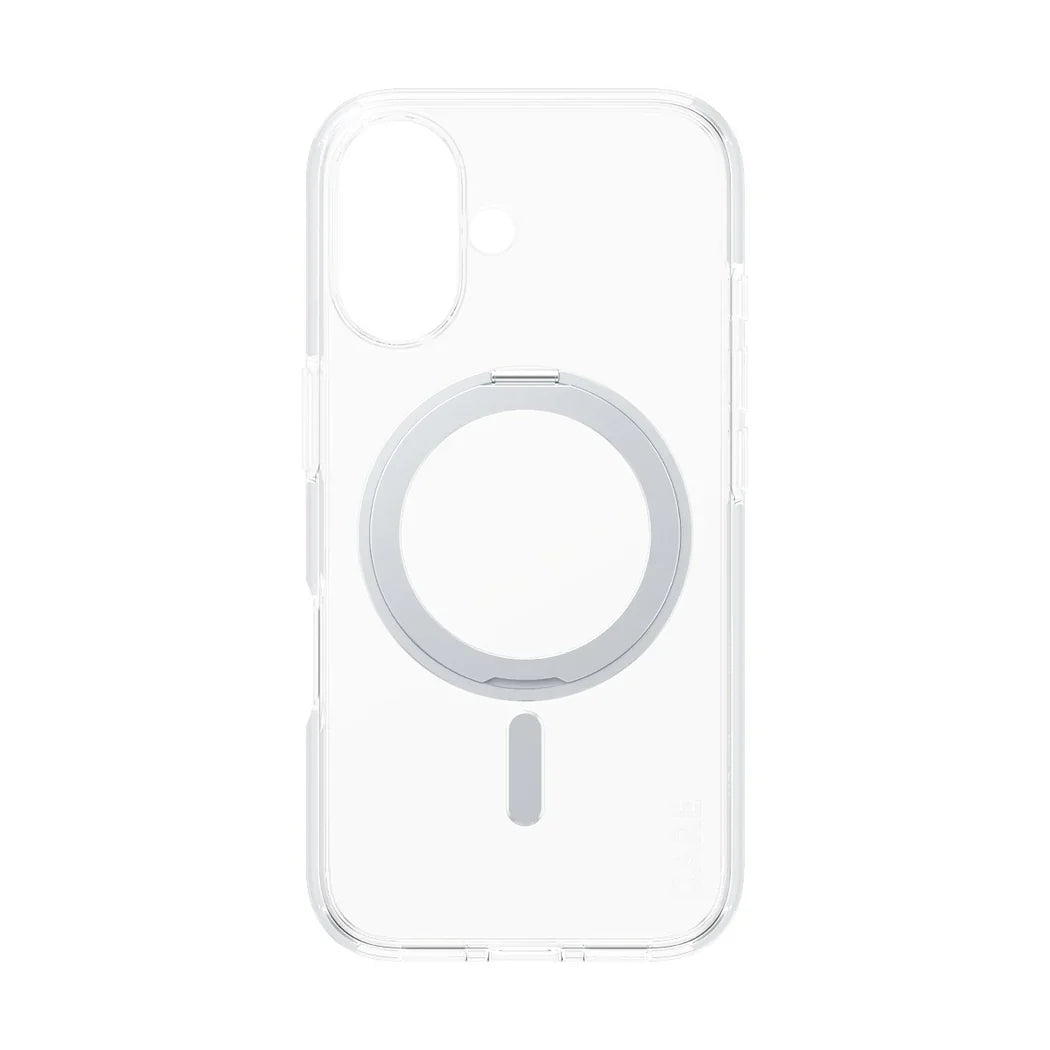Care by PanzerGlass Feature Kickstand Case - etui ze stojakiem kompatybilne z MagSafe do iPhone 16 transparentne srebrne