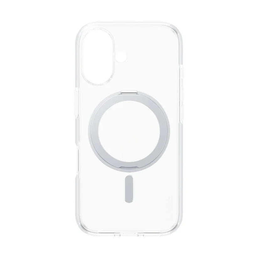 Care by PanzerGlass Feature Kickstand Case - etui ze stojakiem kompatybilne z MagSafe do iPhone 16 transparentne srebrne