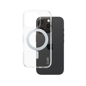 Care by PanzerGlass Feature Kickstand Case - etui ze stojakiem kompatybilne z MagSafe do iPhone 16 Pro transparentne srebrne