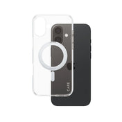 Care by PanzerGlass Feature Kickstand Case - etui ze stojakiem kompatybilne z MagSafe do iPhone 16 Plus transparentne srebrne