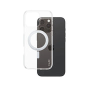 Care by PanzerGlass Feature Kickstand Case - etui ze stojakiem kompatybilne z MagSafe do iPhone 16 Pro Max transparentne srebrne