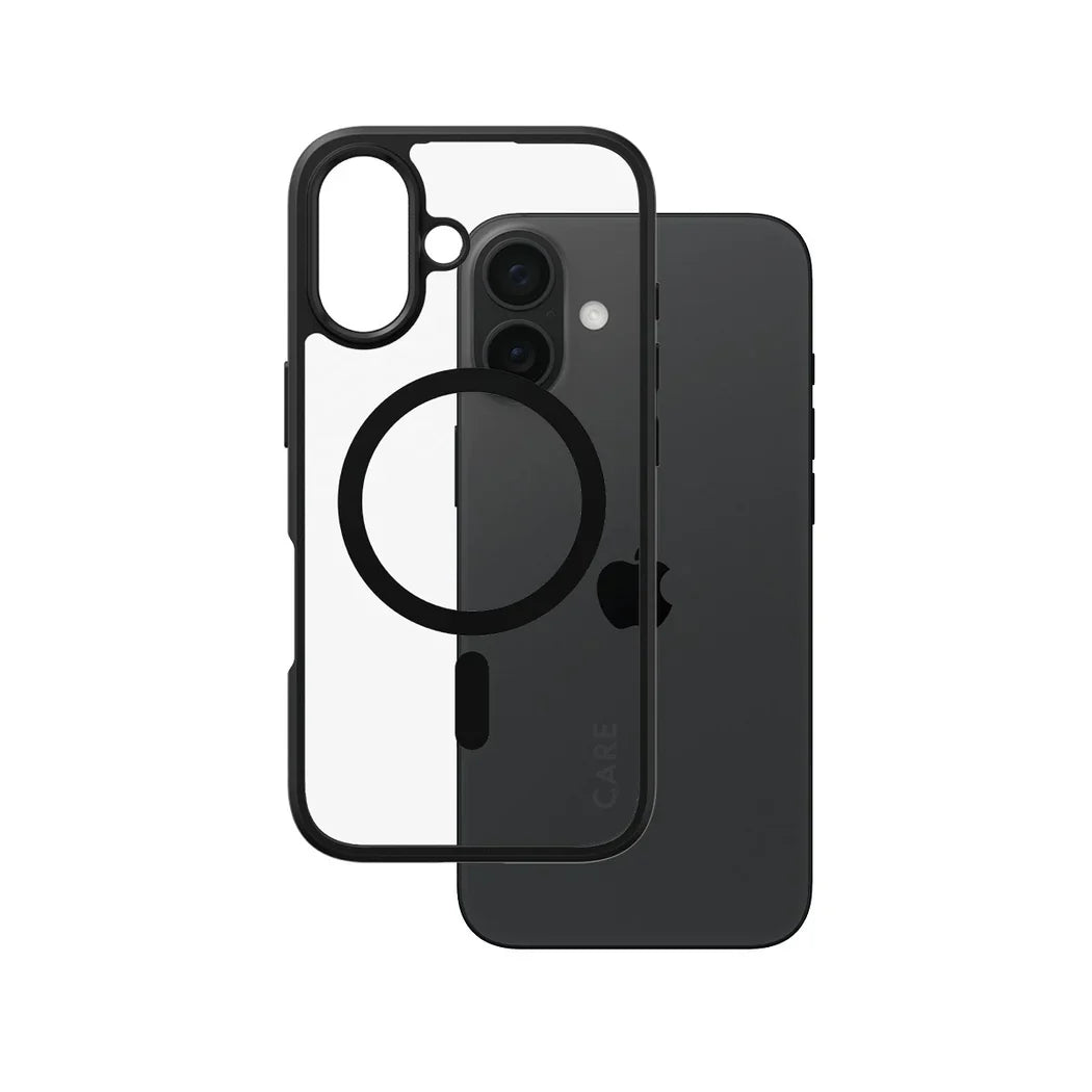 Care by PanzerGlass Flagship Urban Combat Case - etui kompatybilne z MagSafe do iPhone 16 transparentne czarne