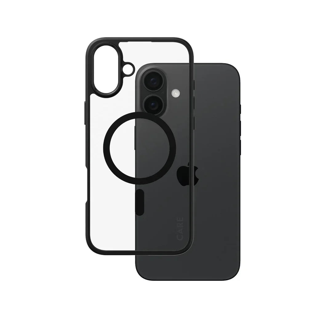 Care by PanzerGlass Flagship Urban Combat Case - etui kompatybilne z MagSafe do iPhone 16 Plus transparentne czarne
