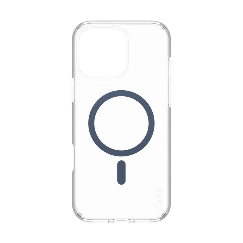 Care by PanzerGlass Flagship Urban Combat Case - etui kompatybilne z MagSafe do iPhone 16 Pro Max transparentne niebieskie