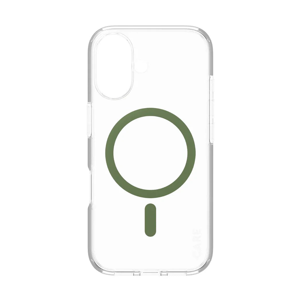 Care by PanzerGlass Flagship Urban Combat Case - etui kompatybilne z MagSafe do iPhone 16 transparentne zielone