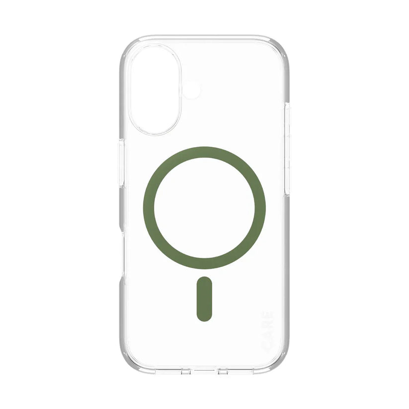 Care by PanzerGlass Flagship Urban Combat Case - etui kompatybilne z MagSafe do iPhone 16 transparentne zielone