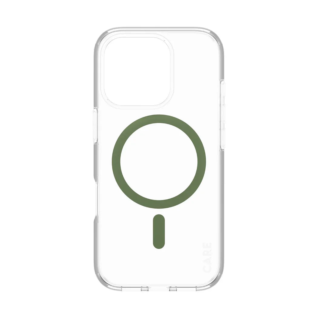Care by PanzerGlass Flagship Urban Combat Case - etui kompatybilne z MagSafe do iPhone 16 Pro transparentne zielone