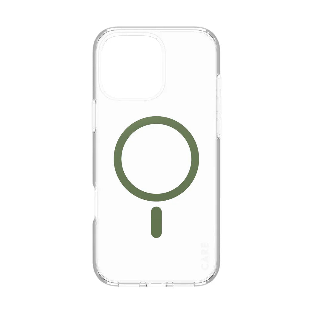 Care by PanzerGlass Flagship Urban Combat Case - etui kompatybilne z MagSafe do iPhone 16 Pro Max transparentne zielone