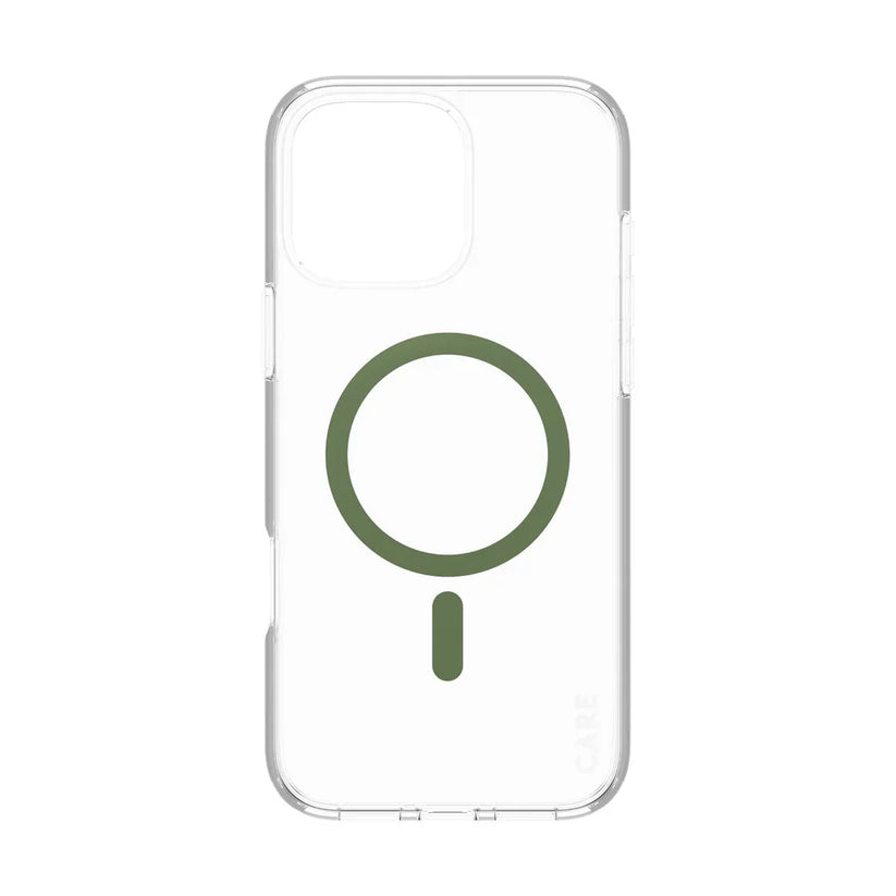 Care by PanzerGlass Flagship Urban Combat Case - etui kompatybilne z MagSafe do iPhone 16 Pro Max transparentne zielone
