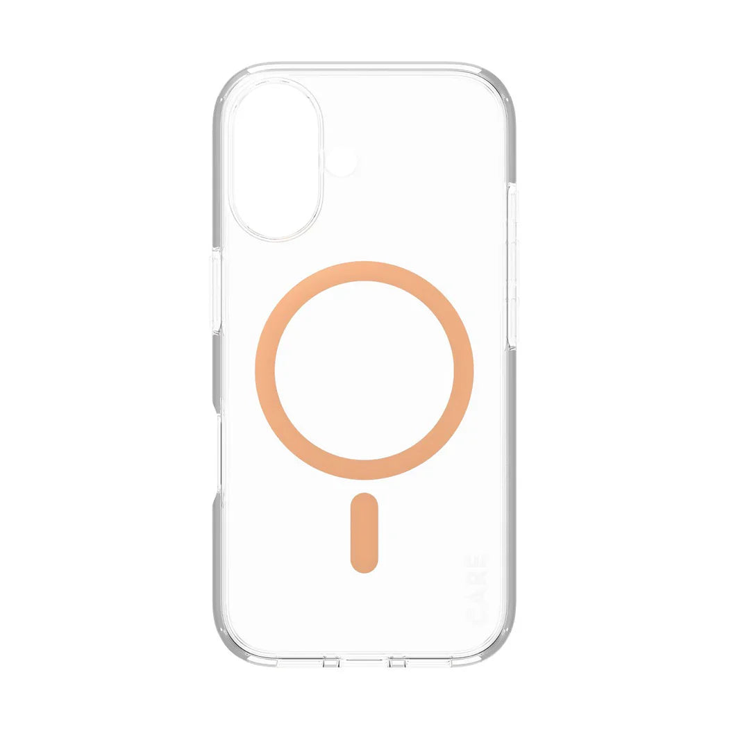 Care by PanzerGlass Flagship Urban Combat Case - etui kompatybilne z MagSafe do iPhone 16 transparentne brzoskwiniowe