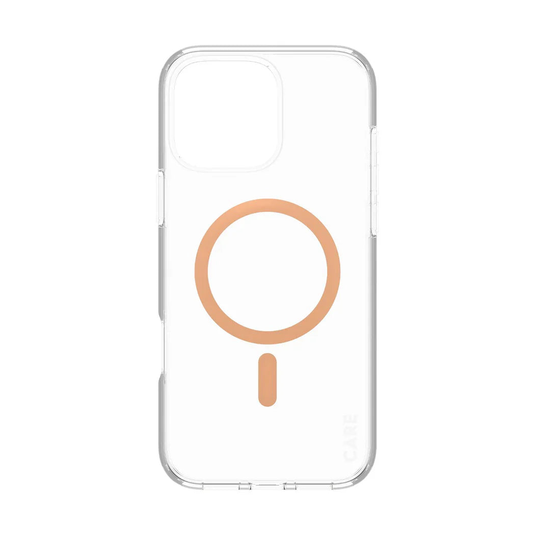 Care by PanzerGlass Flagship Urban Combat Case - etui kompatybilne z MagSafe do iPhone 16 Pro Max transparentne brzoskwiniowe