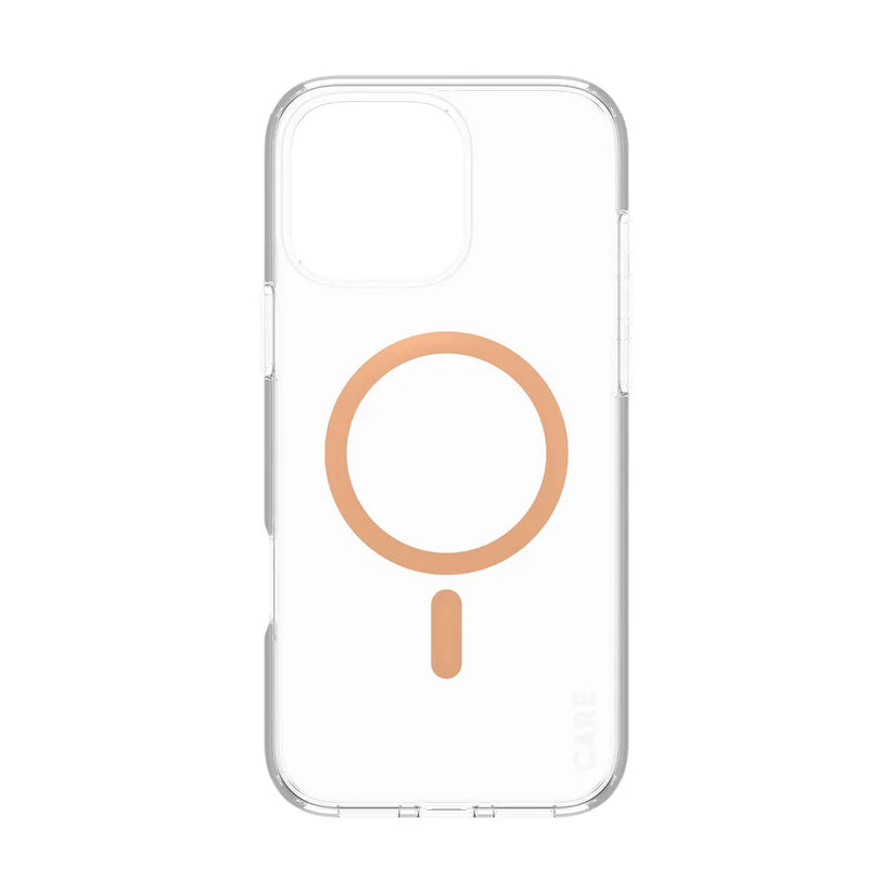Care by PanzerGlass Flagship Urban Combat Case - etui kompatybilne z MagSafe do iPhone 16 Pro Max transparentne brzoskwiniowe