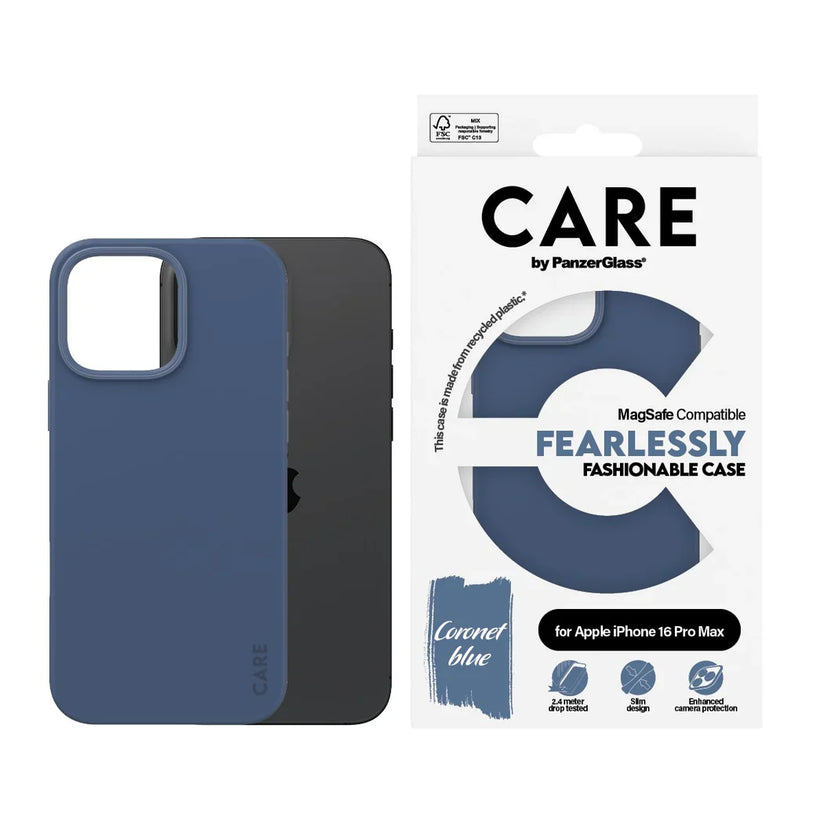 Care by PanzerGlass Fashionable Case - etui kompatybilne z MagSafe do iPhone 16 Pro Max niebieskie
