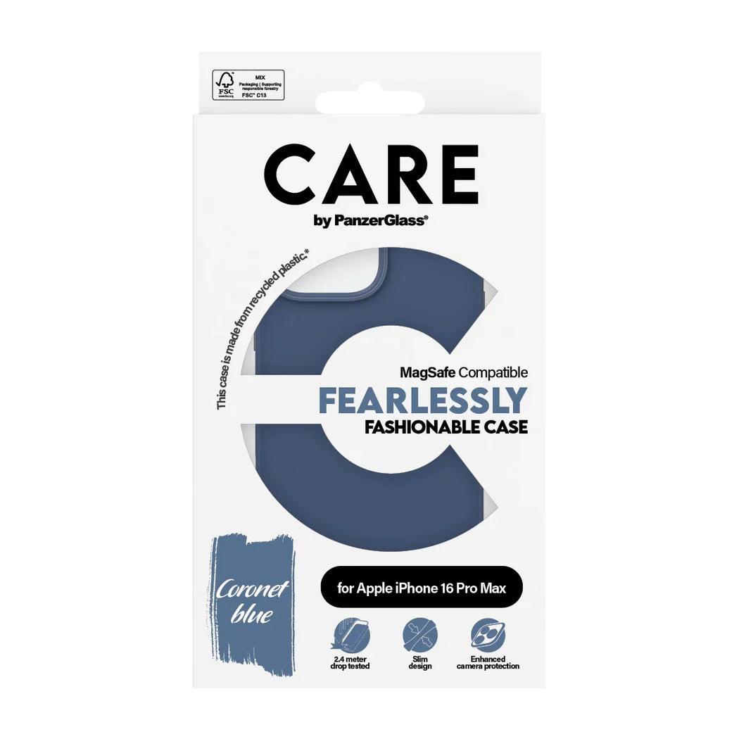 Care by PanzerGlass Fashionable Case - etui kompatybilne z MagSafe do iPhone 16 Pro Max niebieskie