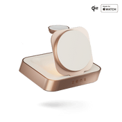 ZENS Nightstand Charger Pro 2 - ładowarka bezprzewodowa Qi2 15W do dwóch urządzeń kompatybilna z MagSafe miedziana