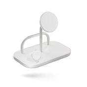 ZENS 4-1 Wireless Charger 60W - bezprzewodowa ładowarka Qi2 do trzech urządzeń (60W), z możliwością ładowania czwartego urządzenia przez kabel biała