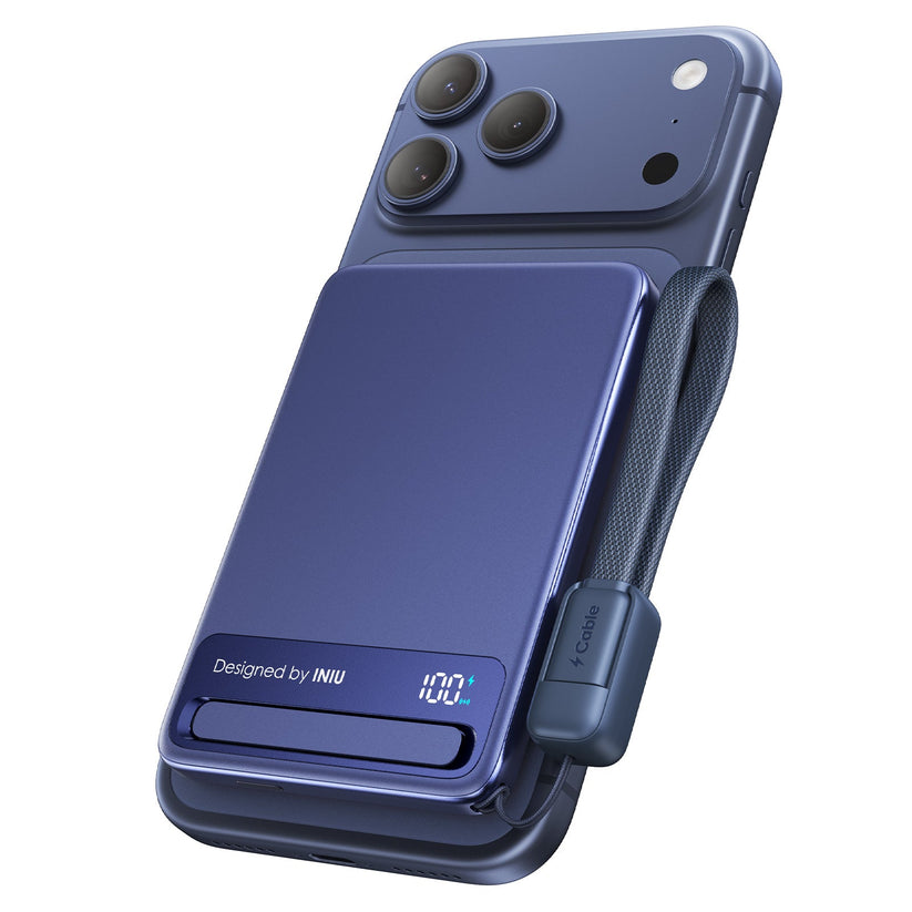 INIU Powerbank MagPro Slim - magnetyczny powerbank bezprzewodowy 5000mAh niebieski